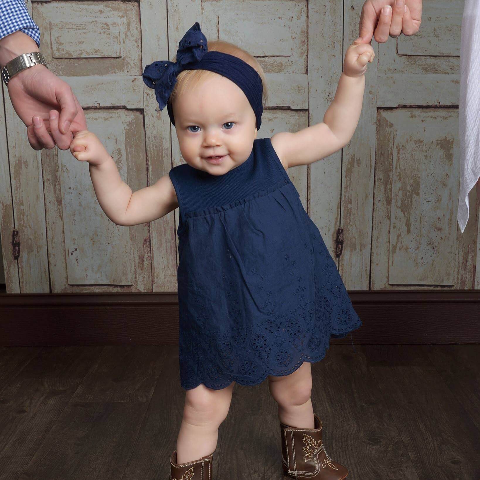 Ella Blue Dress with Boots